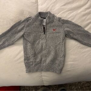 Carter's Gray Knit Sweater with Red Accent